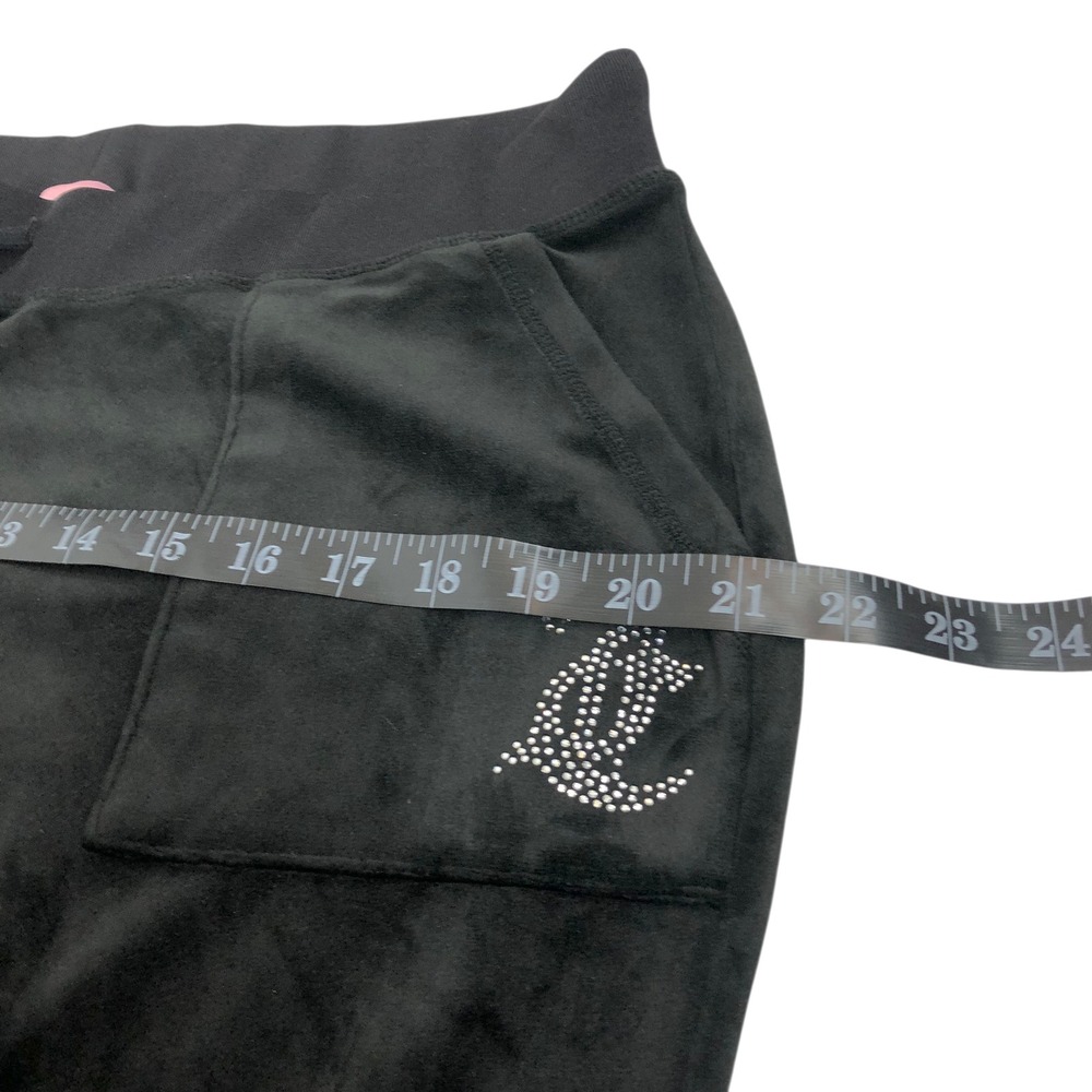 Juicy Couture Y2K 90s Bling Velvet Low Rise Flare Track Pants Pajama Pants Large - Picture 12 of 15